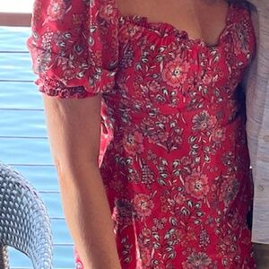 Shore Brand Tropical Red Floral Mini Dress